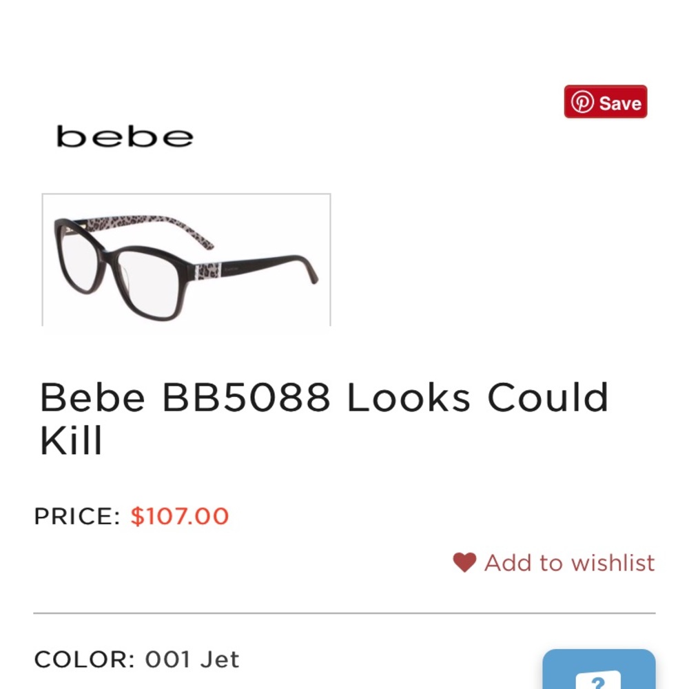 Bebe eyeglasses : Looks Could Kill frames